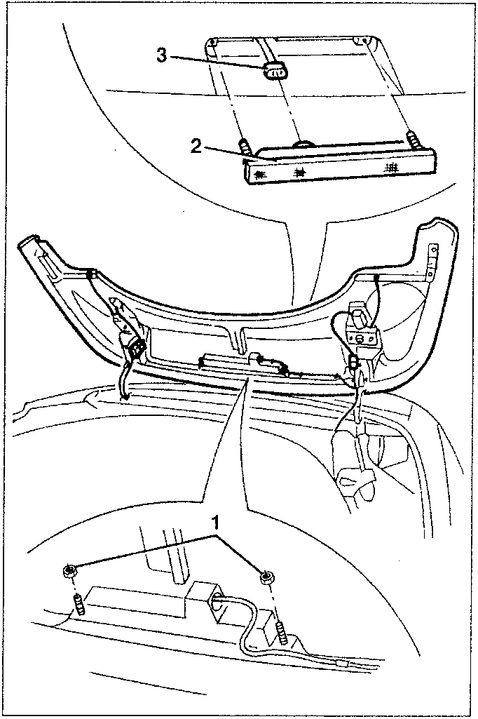 Illustration showing removal of third stop light assembly
