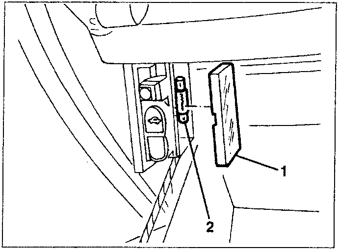 Diagram showing bulb removal process labeled 1 and 2