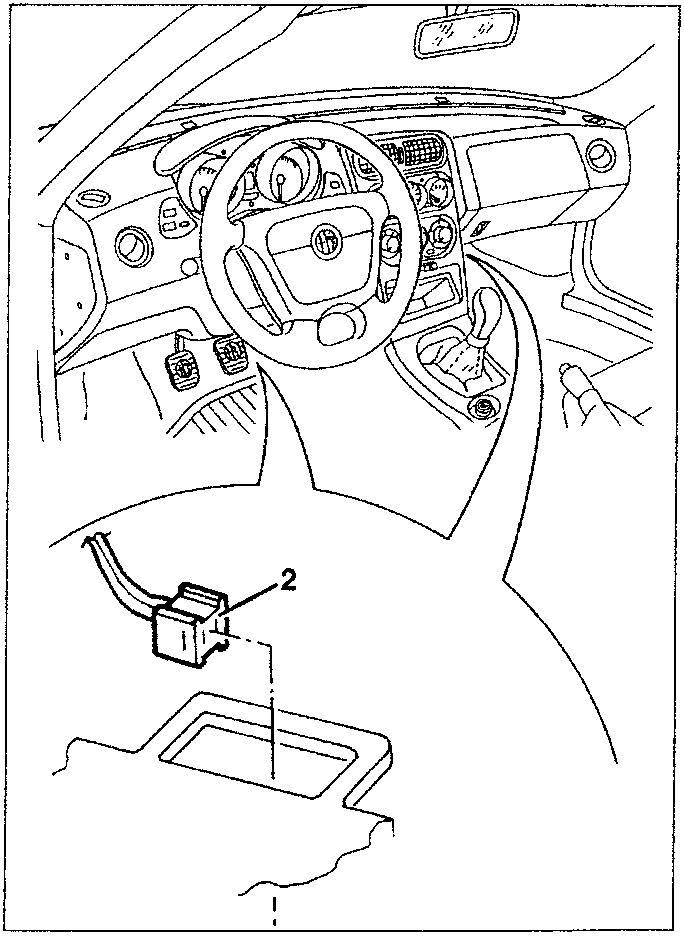 Diagram showing dashboard light removal labeled 2