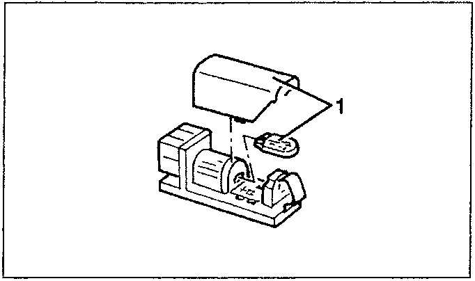 Diagram showing a light fixture with part 1 labeled