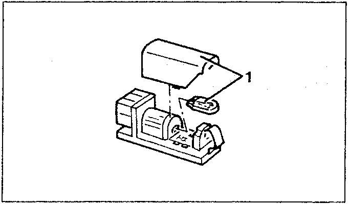 Diagram showing a light fixture with part 1 labeled