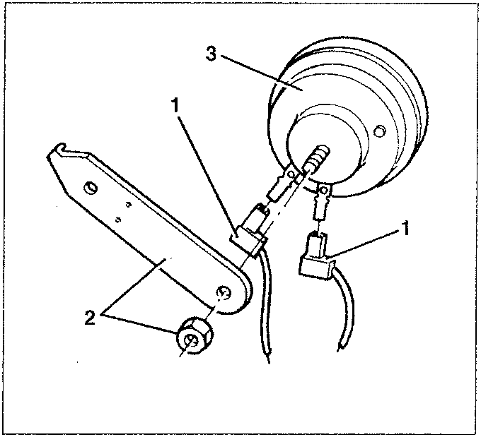 Diagram showing components 1, 2, and 3 of a horn assembly.