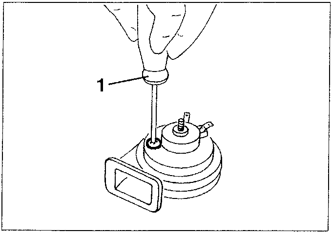 Adjusting horn tone with a screwdriver