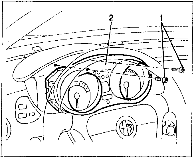 Instrument cluster with screws and clamps