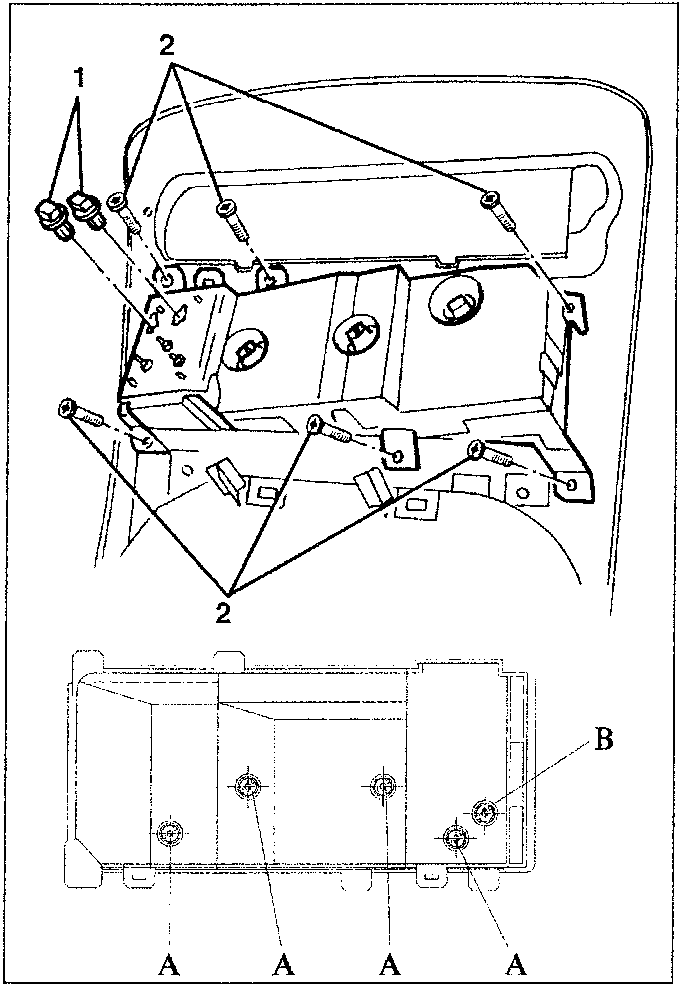 Instrument cluster with front panel showing screws and bulb holders
