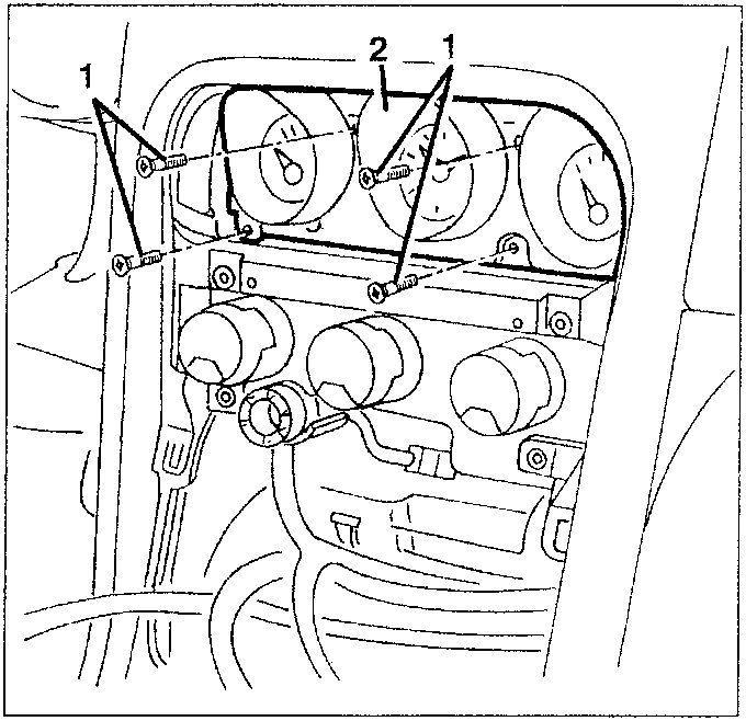 Instrument cluster with screws and retainer tabs