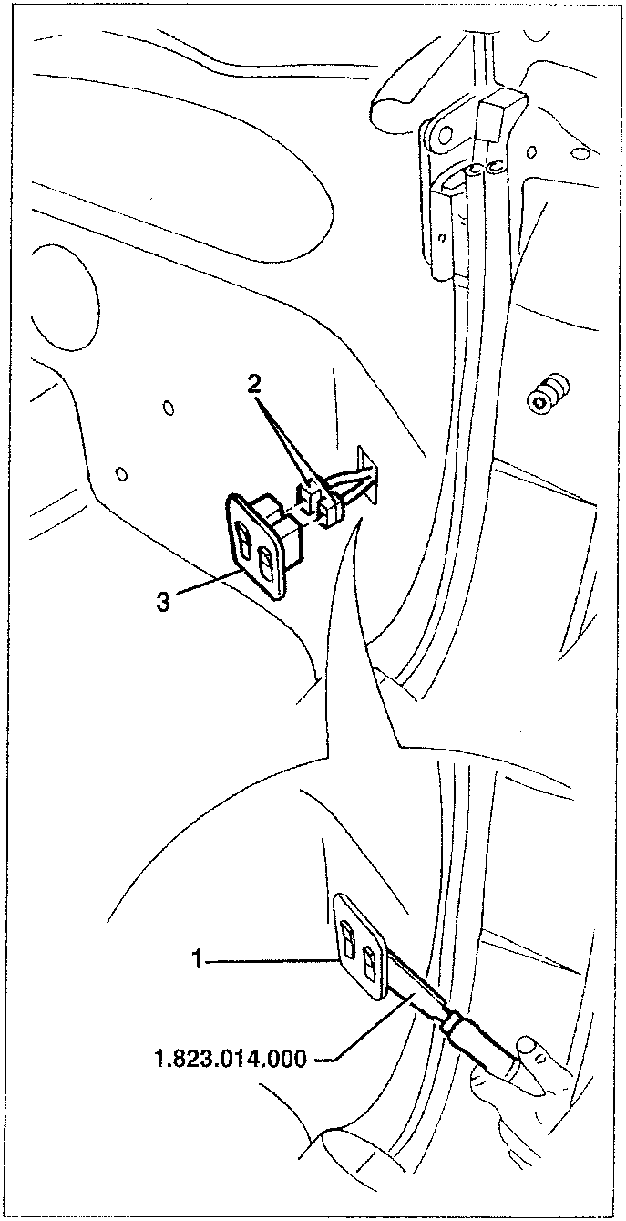 Diagram showing removal of top control switches with tool 1.823.014.000
