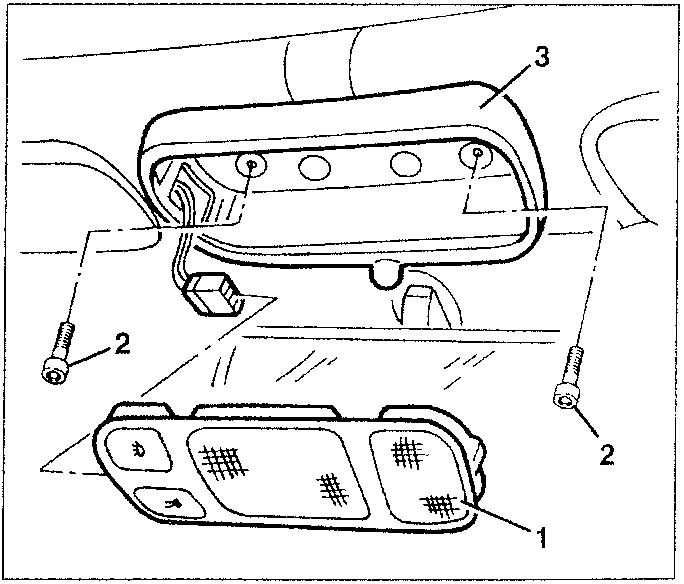 Remote control receiver unit removal diagram showing components 1, 2, and 3.