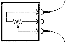 Diagram showing a rheostat (RHEOSTAT) with terminals F1 connected to a multimeter.