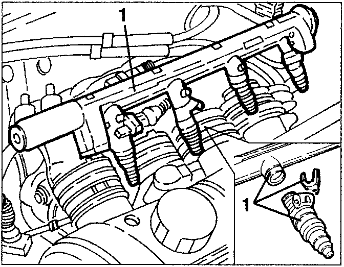 Engine diagram showing component 1