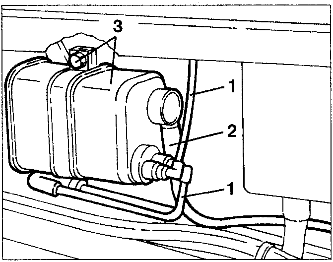 Fuel vapour separator with labeled parts 1, 2, and 3