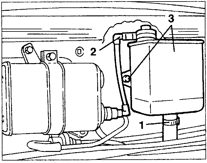 Fuel vapour separator with labeled parts 1, 2, and 3