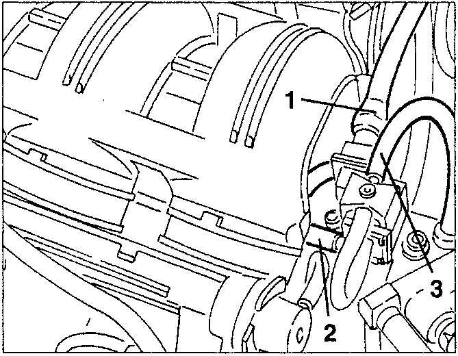 E.G.R. modulating solenoid valve with labeled parts 1, 2, 3