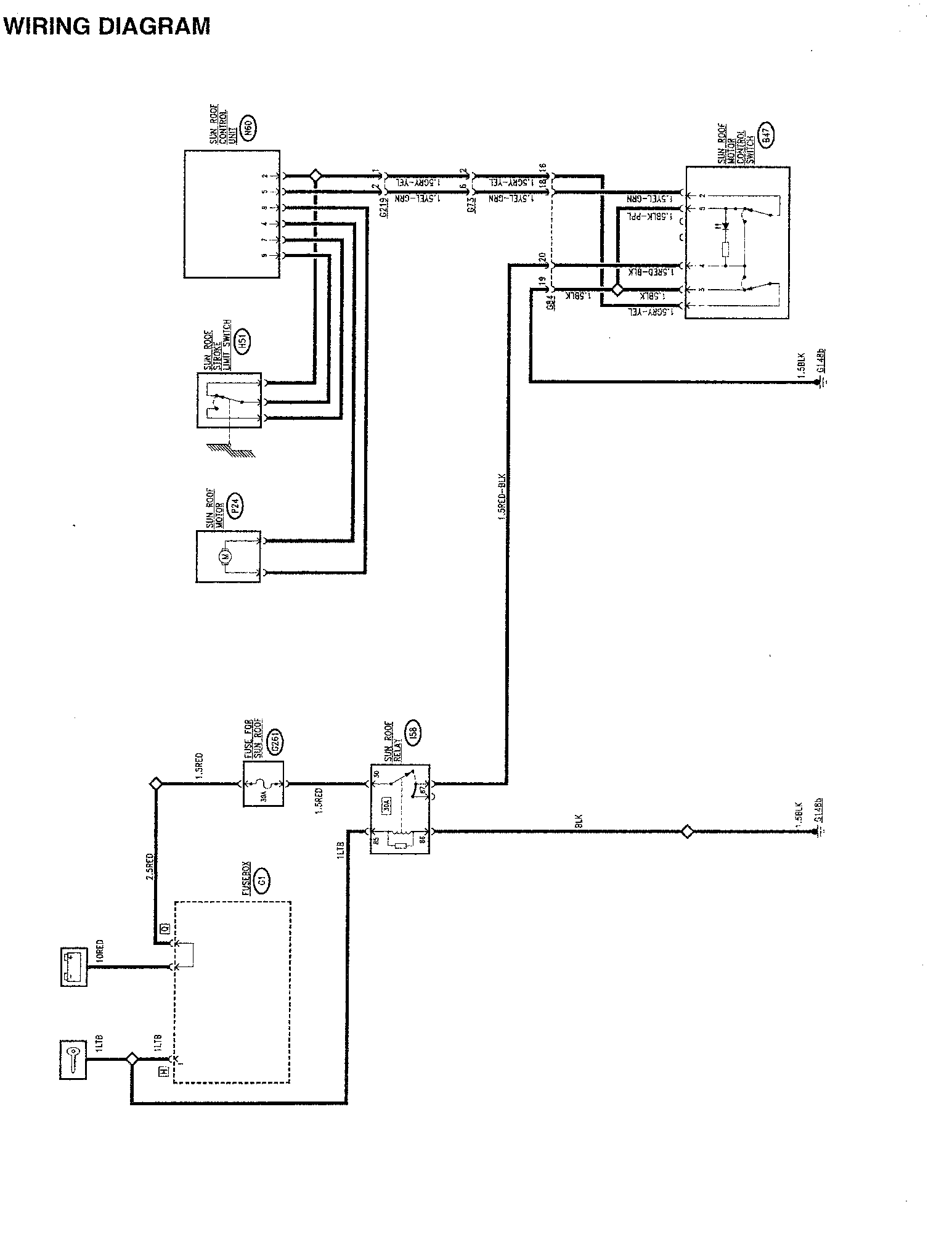 Wiring diagram – Sunroof