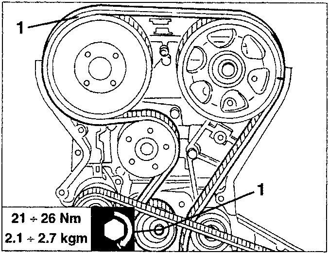 timing gear belt tensioner removal