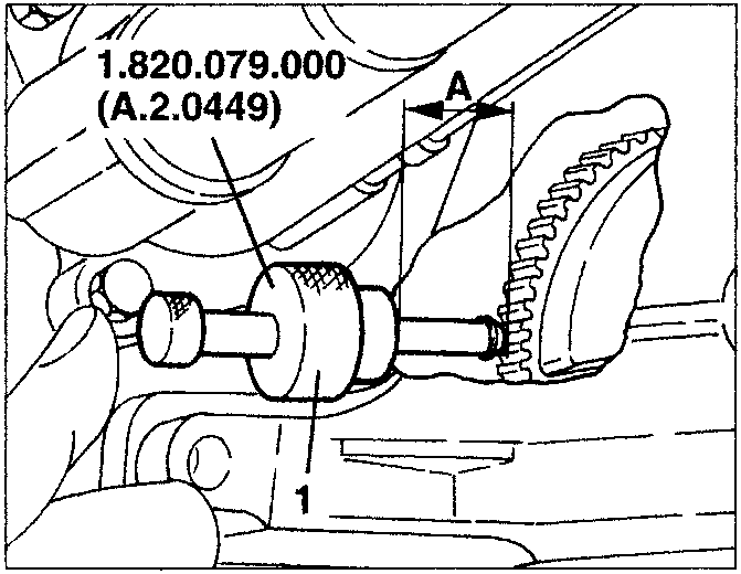 Tool 1.820.079.000 measuring dimension A on a sensor