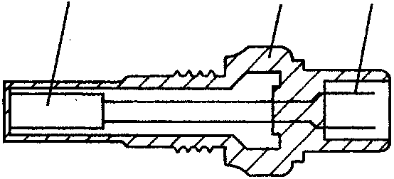 NTC sensor cross-section showing NTC resistance, body and connector