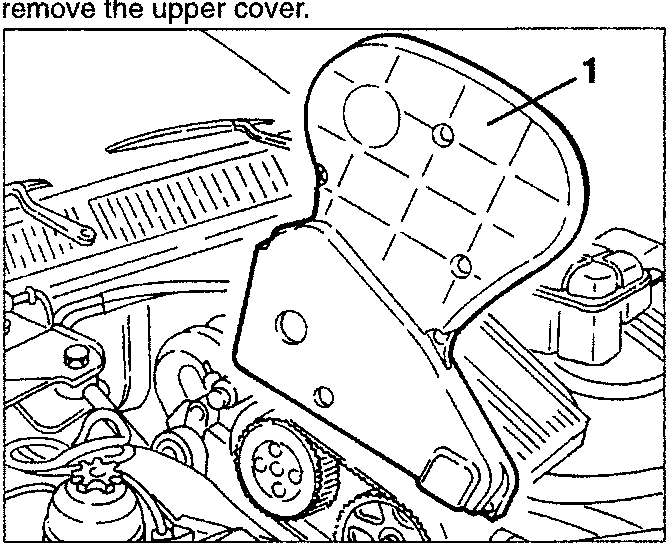 Engine diagram showing upper cover with numbered part