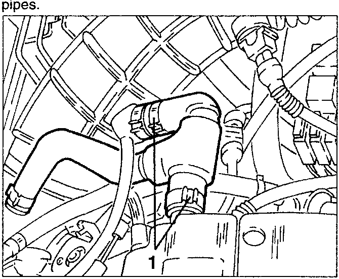 Engine diagram showing oil vapour recovery pipes with numbered part