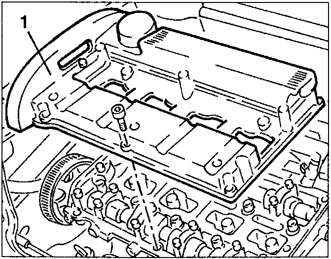 Engine diagram showing cylinder head cover with numbered part
