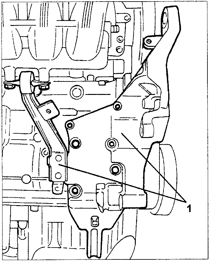 Power steering pump and alternator bracket with intake manifold bracket