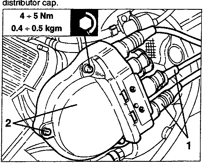 Ignition distributor with distributor cap