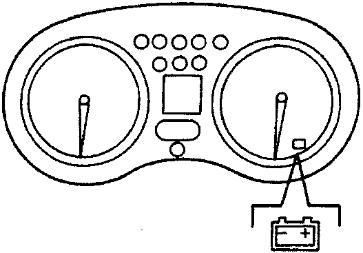 Instrument cluster with battery symbol