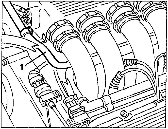 fuel vapour recovery pipe from fuel distributor manifold
