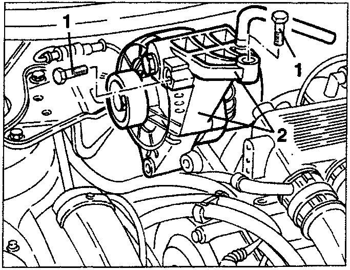 Alternator with upper support bracket