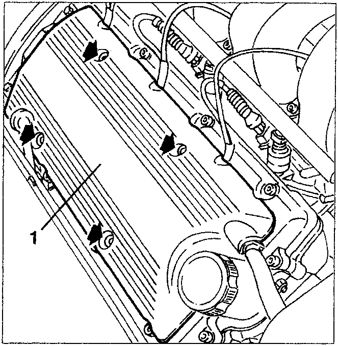 Left cylinder head with ignition coil cover