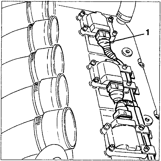Right cylinder head with ignition coils and intake box