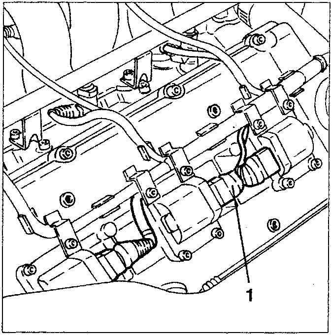 Left cylinder head with ignition coils