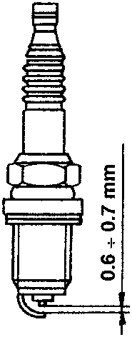 Spark plug with electrode gap specification