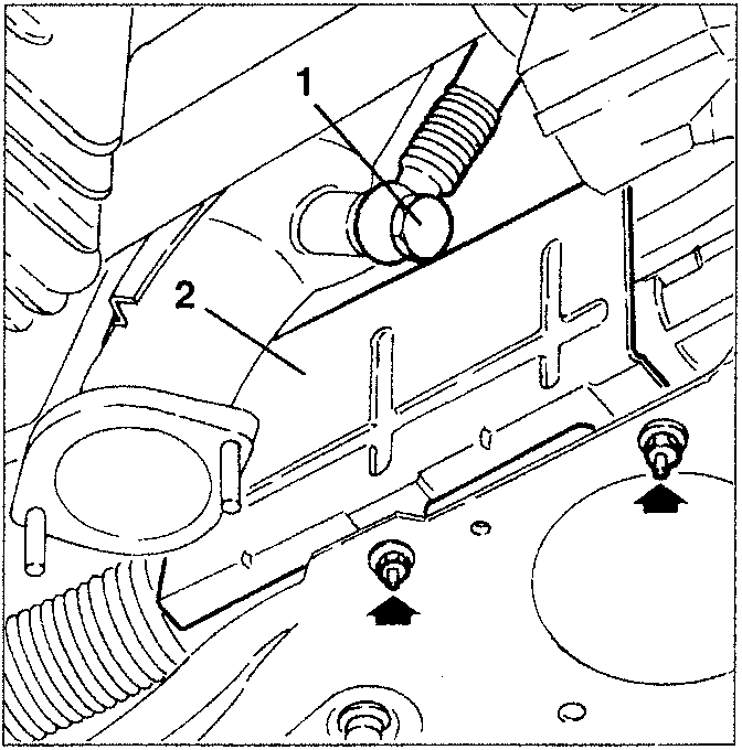 E.G.R. valve and heat guard removal diagram