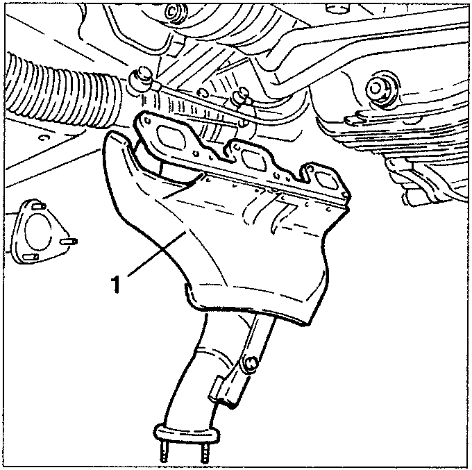 Exhaust manifold being removed from the right cylinder head