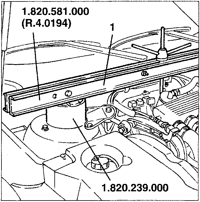 Crossmember and supports installed under engine