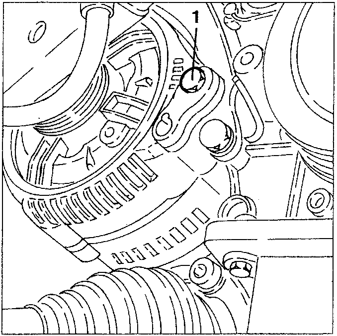 Lower alternator fastening screw being slackened