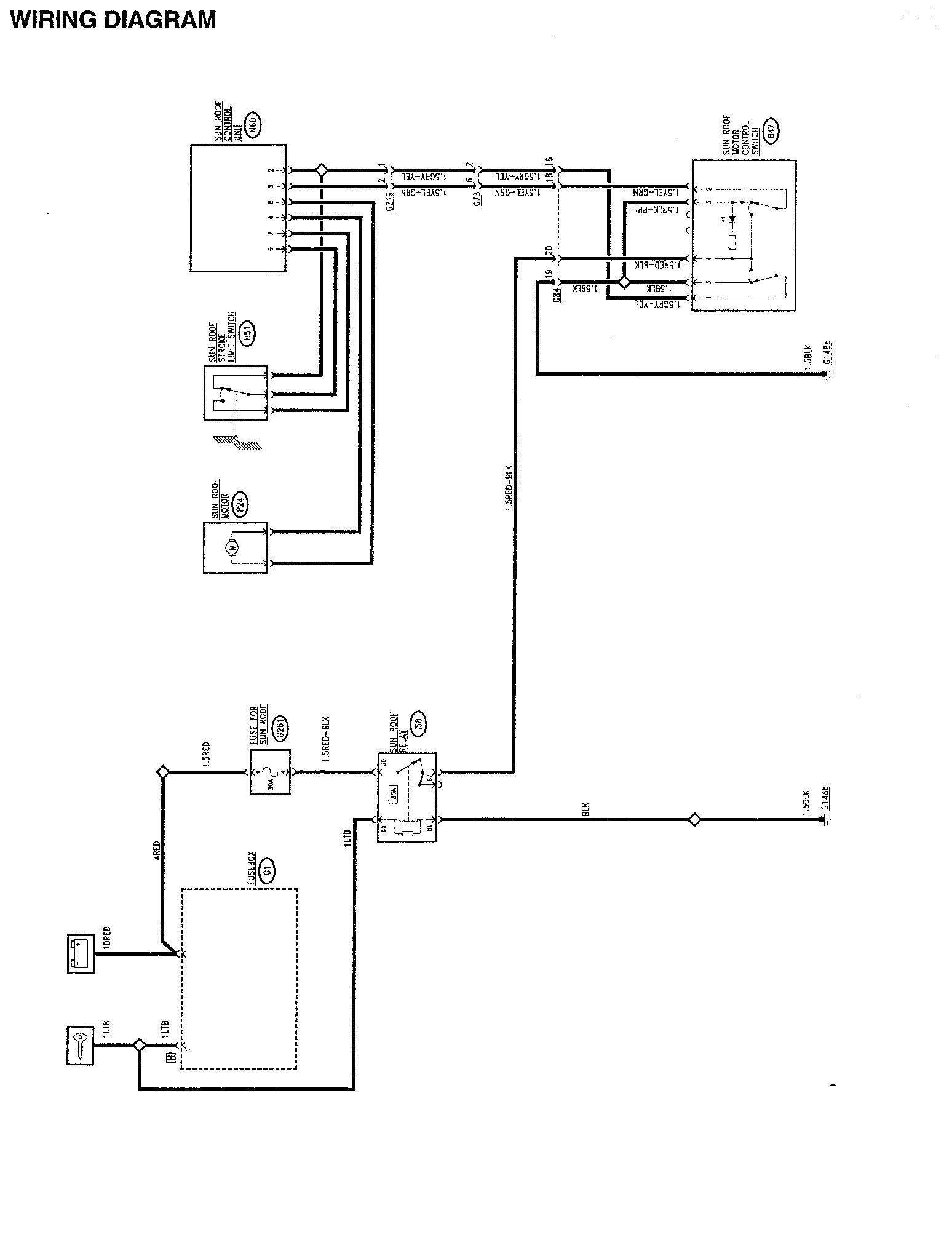Wiring diagram – Sunroof