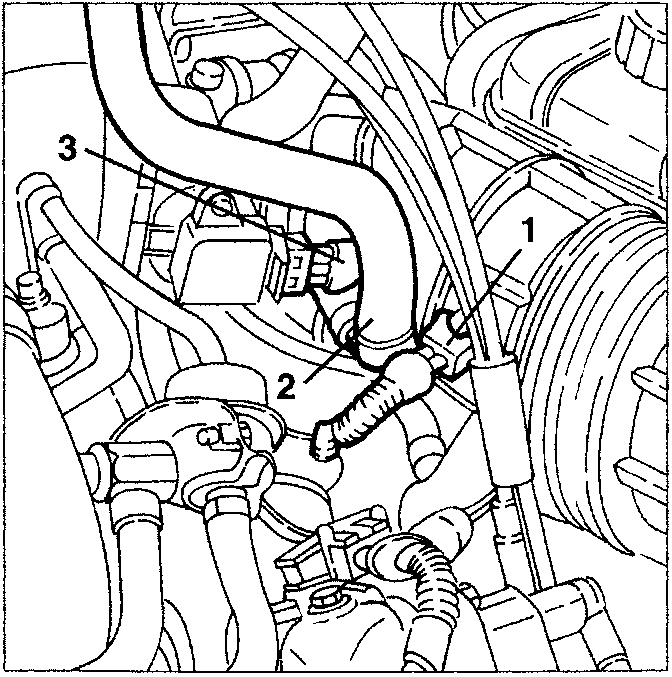 Close-up of throttle potentiometer and idle speed actuator connections