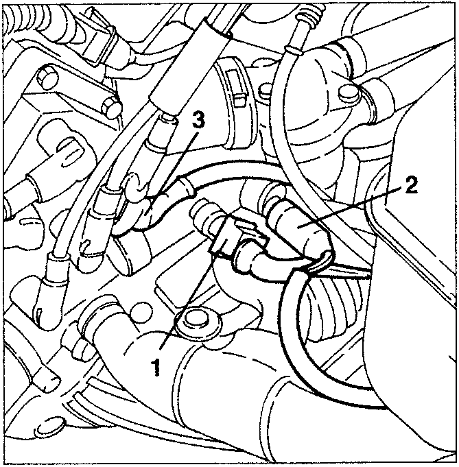 Electrical connections disconnected: coolant sensor, gauge transmitter, ignition coils