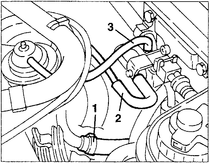 Diagram showing electrical connection to constant idle speed actuator, labeled 1, 2, and 3