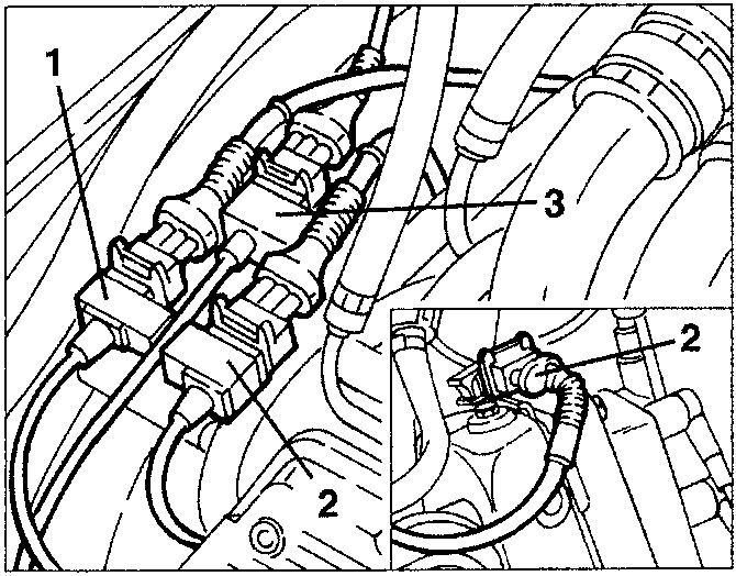 Engine diagram showing sensor connections