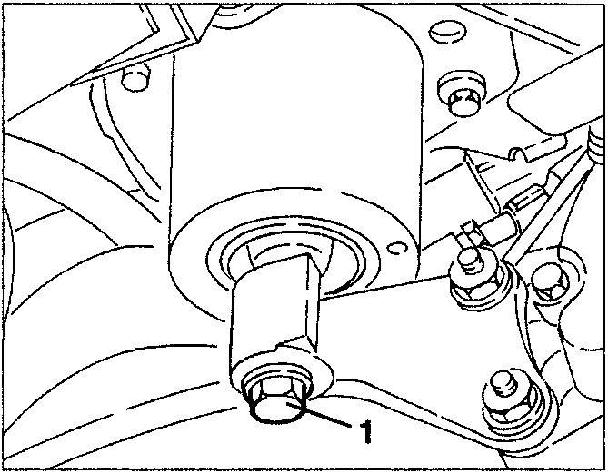 Diagram showing screw on gearbox side support