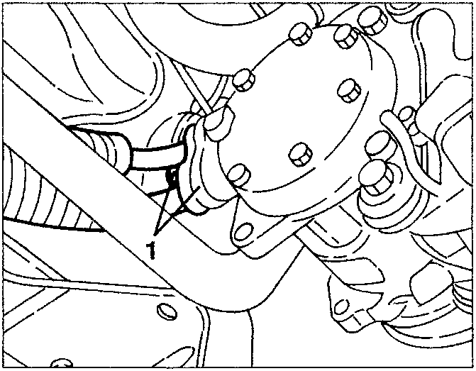 Diagram showing coolant pipe flange disconnection