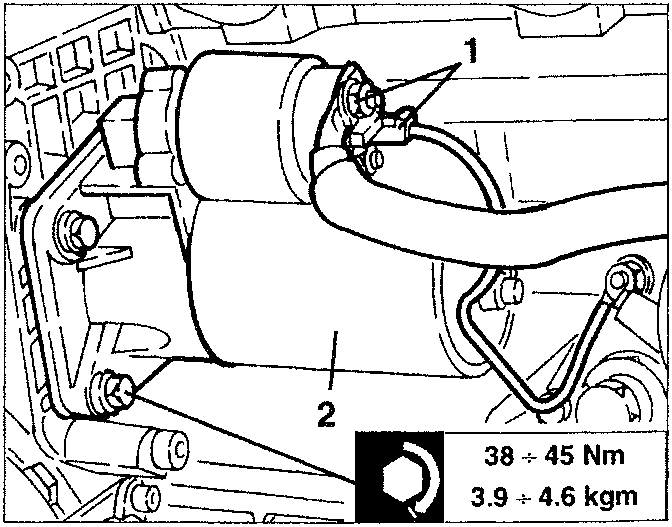 Starter motor with torque specification box
