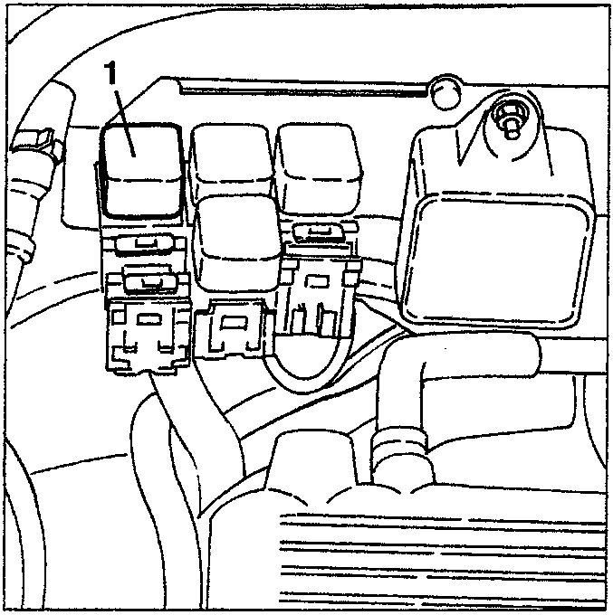 Diagram showing fuel pump supply relay location