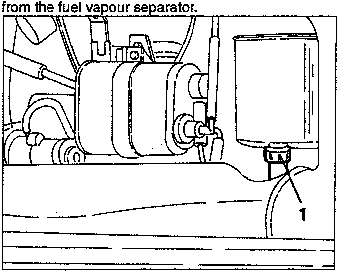 Fuel vapour separator and inlet pipe
