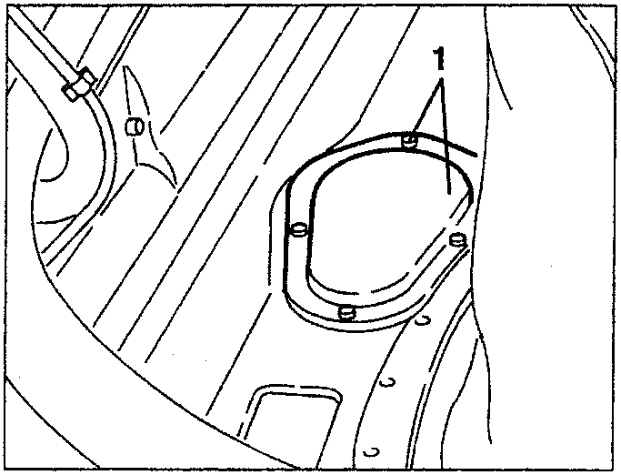 Diagram showing removal of top compartment lid with labeled part 1