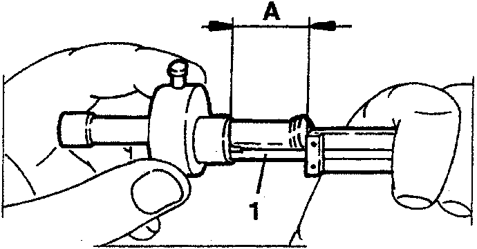 Using gauge to measure dimension A on sensor