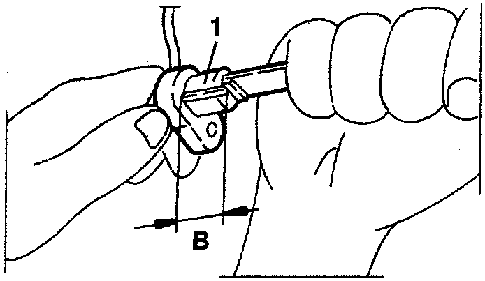 Measuring dimension B on timing sensor